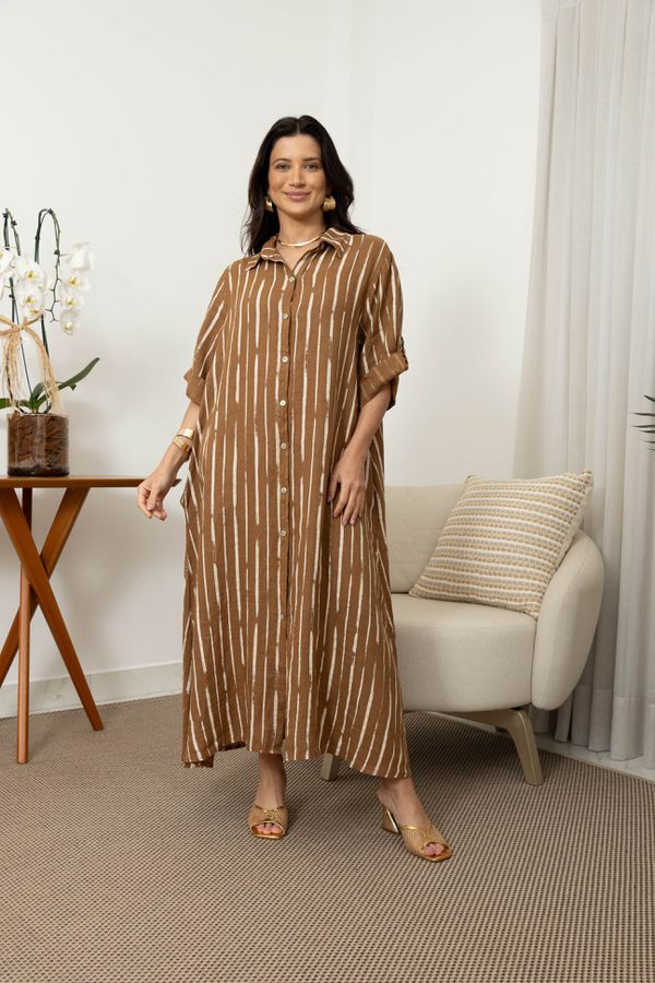 CHEMISE VALENÇA MOCCA - Loja Linho Italiano