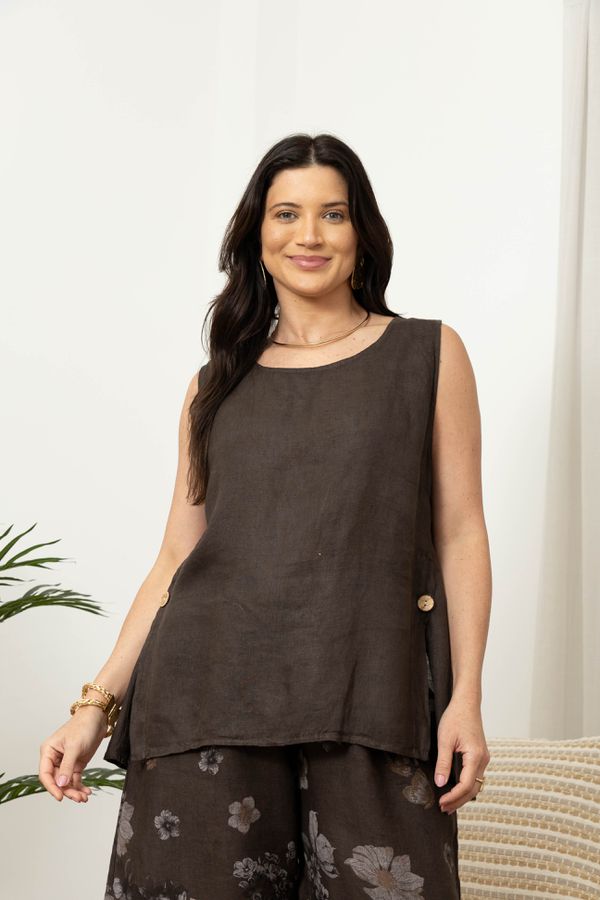 REGATA MAUA CJ CHOCOLATE - Loja Linho Italiano