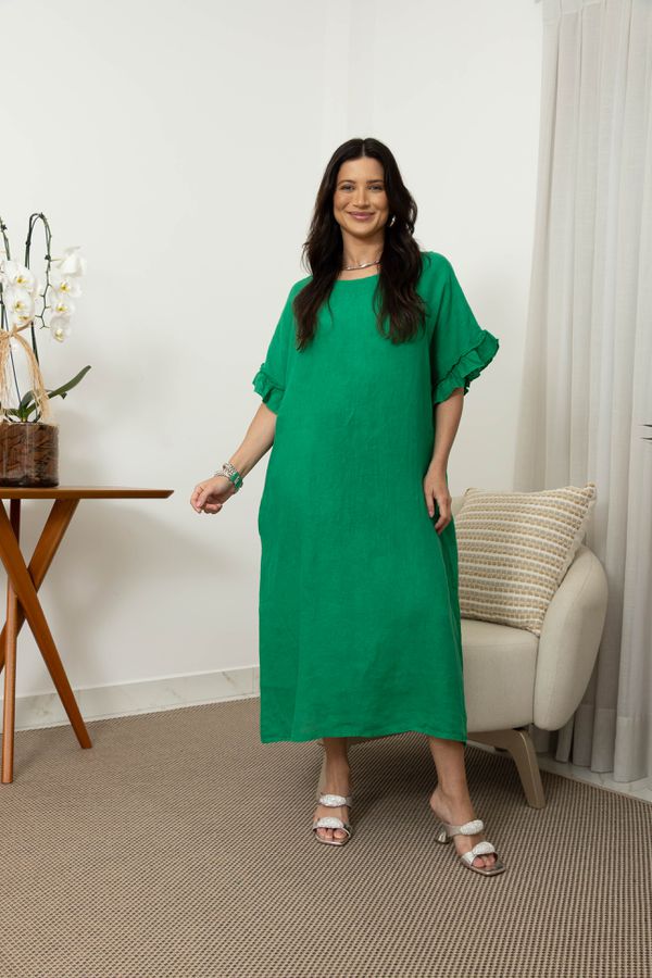 TUNICA OLINDA VERDE BANDEIRA - Loja Linho Italiano