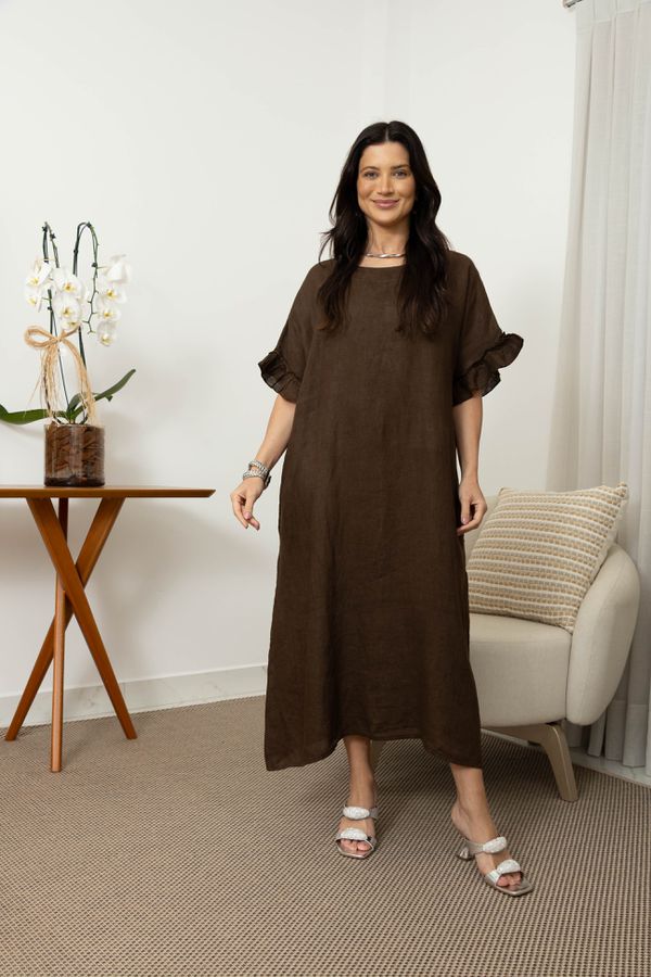 TUNICA OLINDA MARROM - Loja Linho Italiano