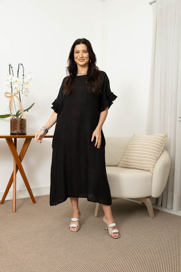 TUNICA OLINDA PRETO - Loja Linho Italiano