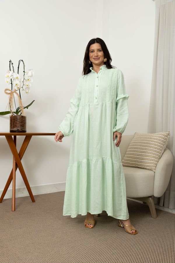 VESTIDO FORTALEZA ERVA DOCE - Loja Linho Italiano