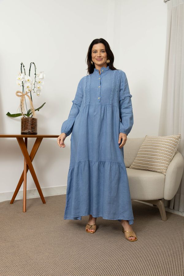 VESTIDO FORTALEZA JEANS - Loja Linho Italiano