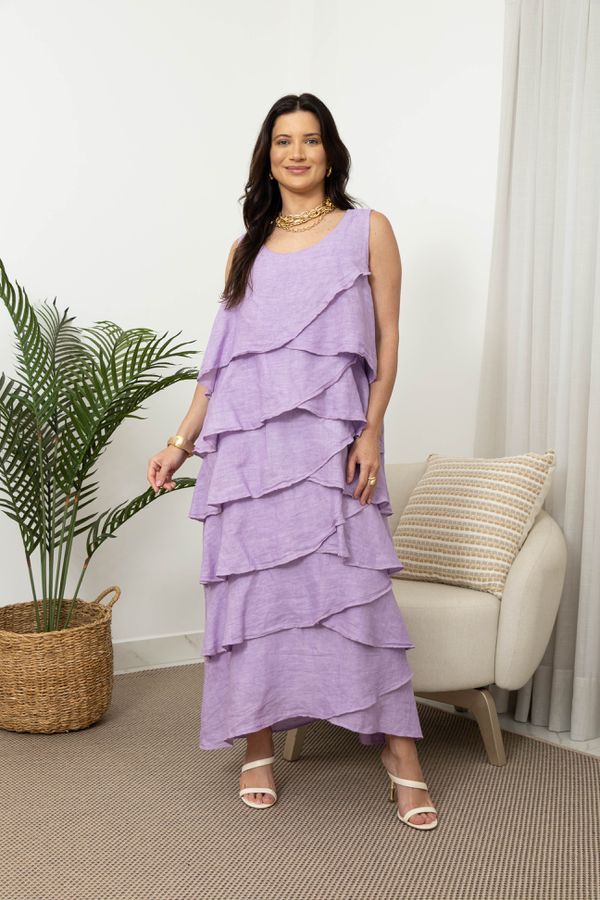 VESTIDO MONTREAL LAVANDA - Loja Linho Italiano