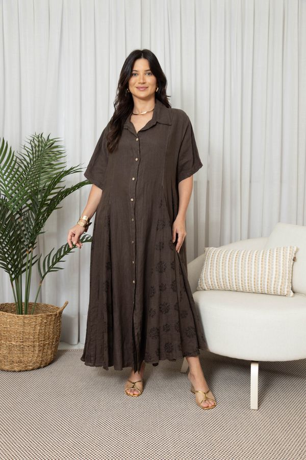 CHEMISE ANA CHOCOLATE - Loja Linho Italiano