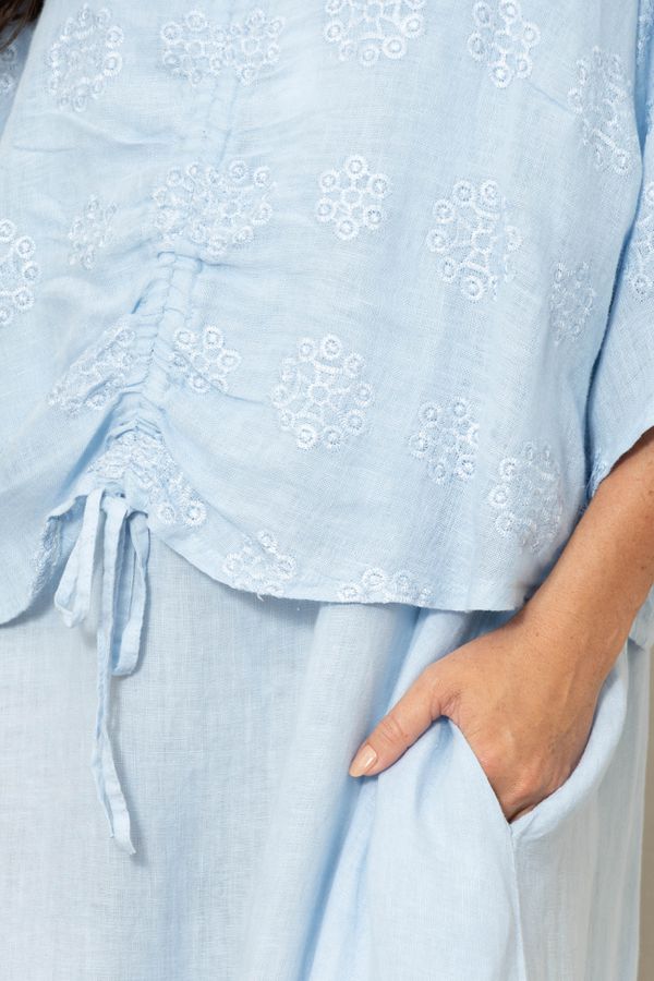 BATA AUREA AZUL BEBE - Loja Linho Italiano