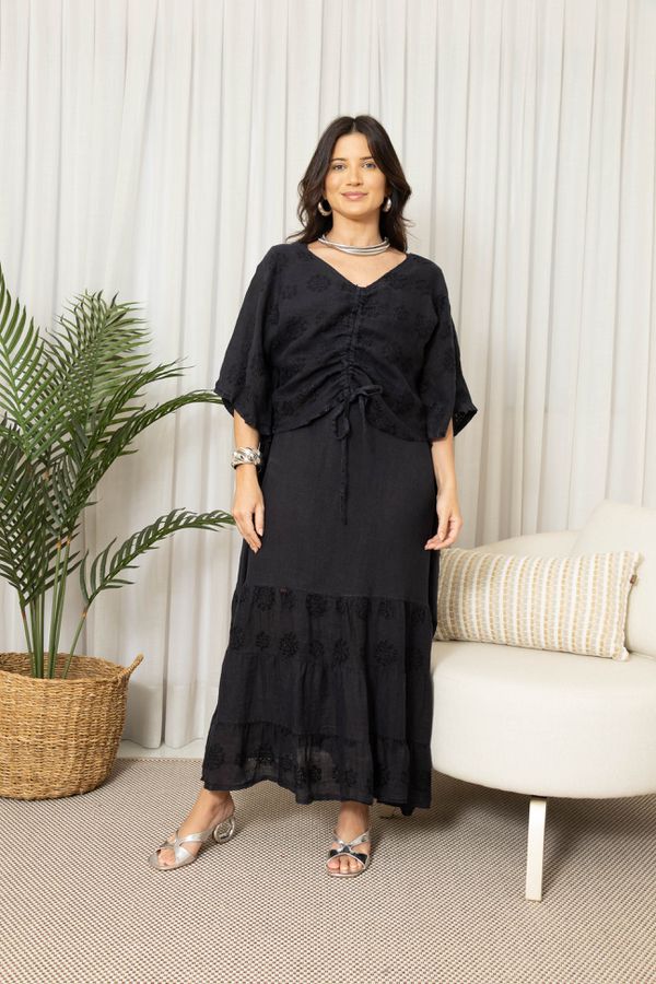 VESTIDO AUREA MARINHO - Loja Linho Italiano