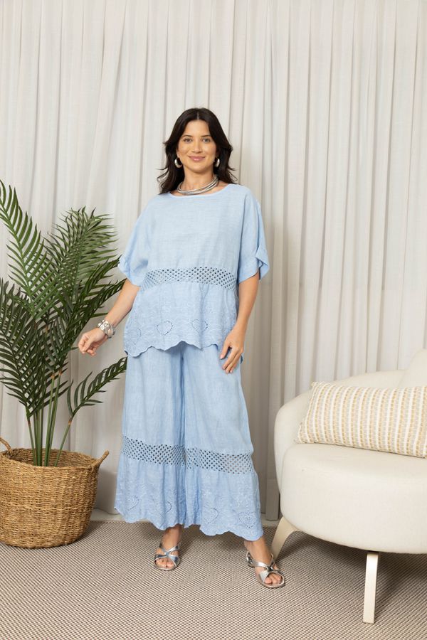 BATA MARA CJ AZUL BEBE - Loja Linho Italiano