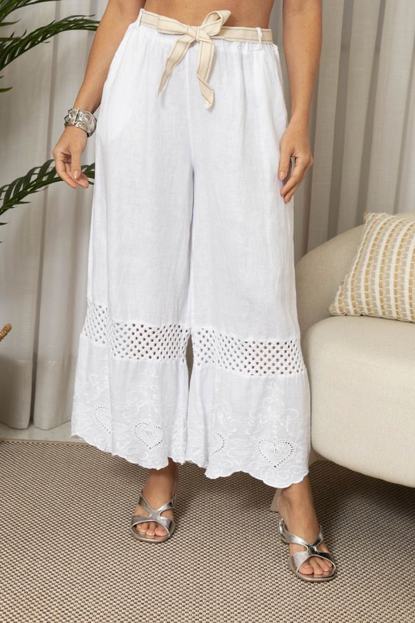 CALÇA MARA CJ BRANCO - Loja Linho Italiano