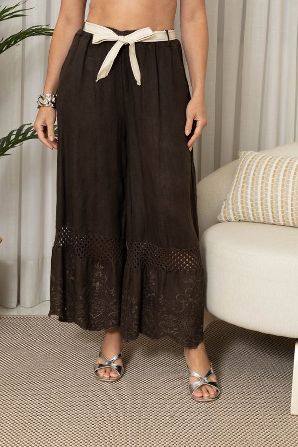 CALÇA MARA CJ CHOCOLATE - Loja Linho Italiano