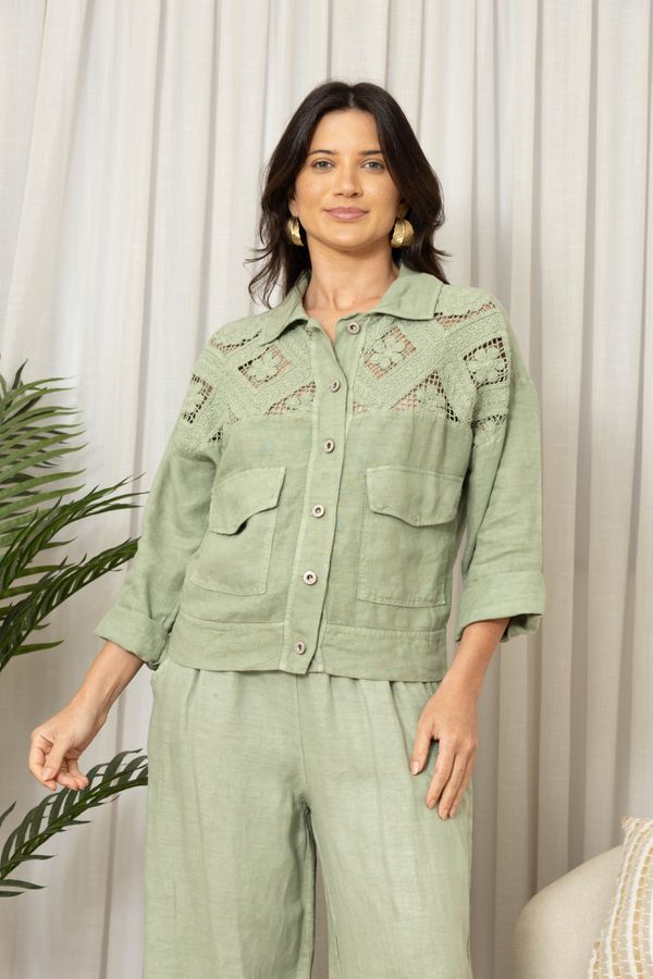 JAQUETA NITERÓI CJ MENTA - Loja Linho Italiano