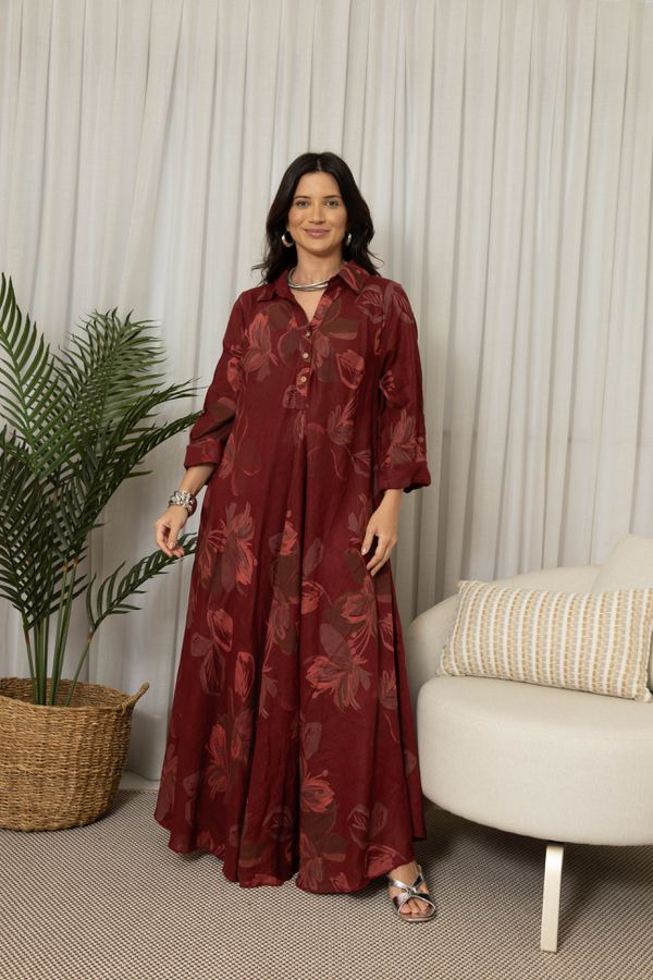 VESTIDO CARLA BORDO - Loja Linho Italiano