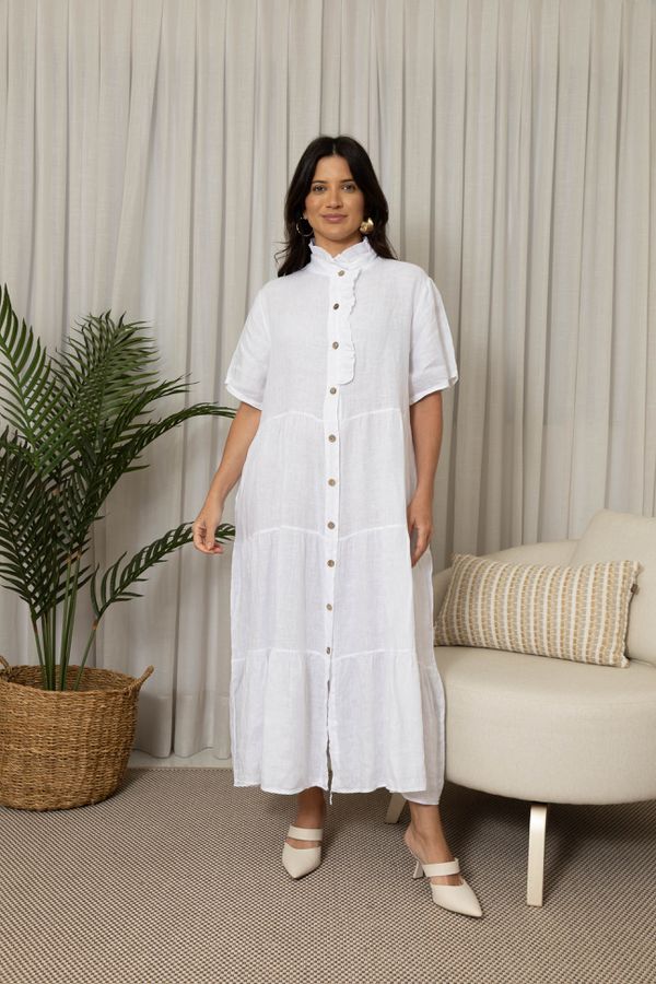 VESTIDO JAQUELINE BRANCO - Loja Linho Italiano