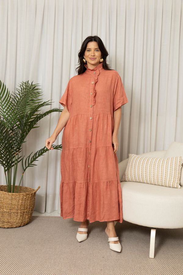 VESTIDO JAQUELINE GOIABA - Loja Linho Italiano