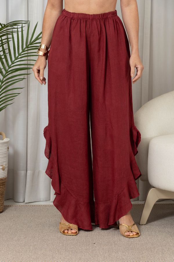 CALÇA EDNA BORDO - Loja Linho Italiano