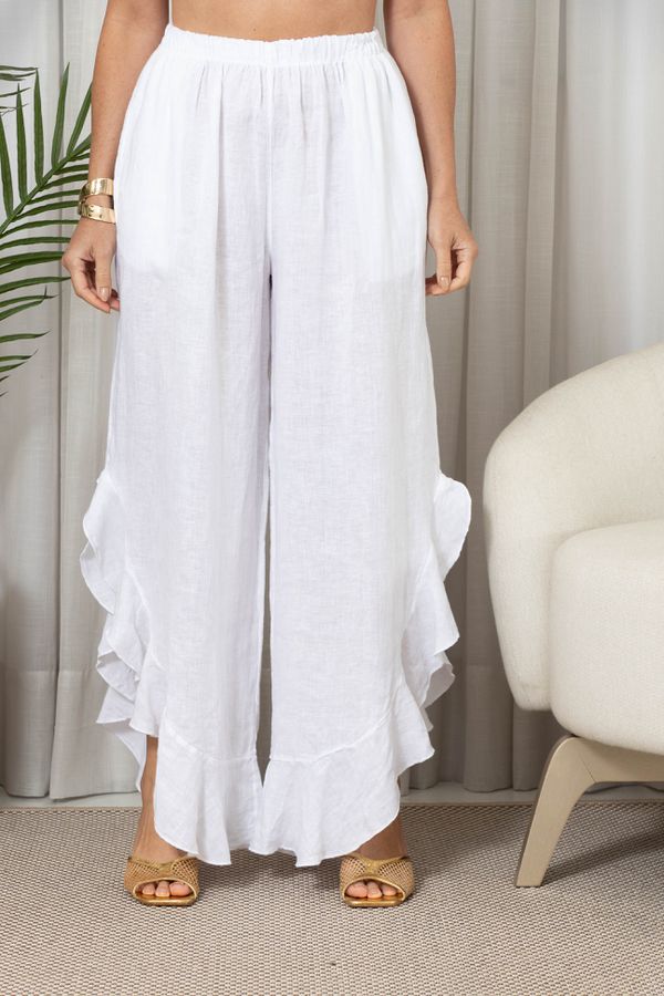 CALÇA EDNA BRANCO - Loja Linho Italiano