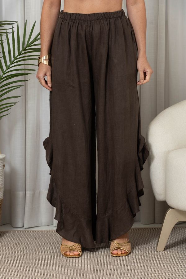 CALÇA EDNA CHOCOLATE - Loja Linho Italiano