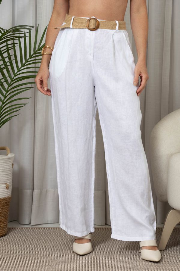 CALÇA BELA SIENA CJ BRANCO - Loja Linho Italiano