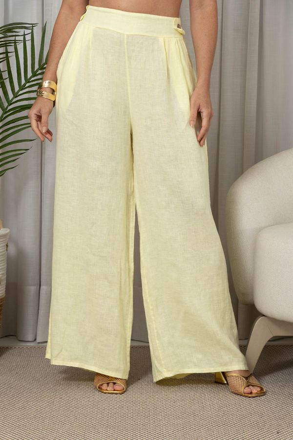 CALÇA DAPHNE MANTEIGA - Loja Linho Italiano