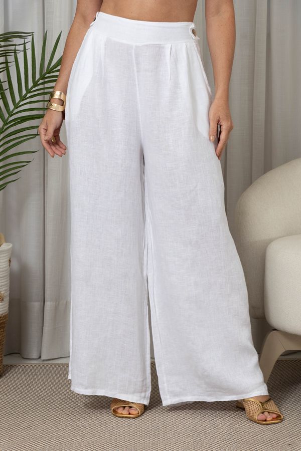 CALÇA DAPHNE BRANCO - Loja Linho Italiano