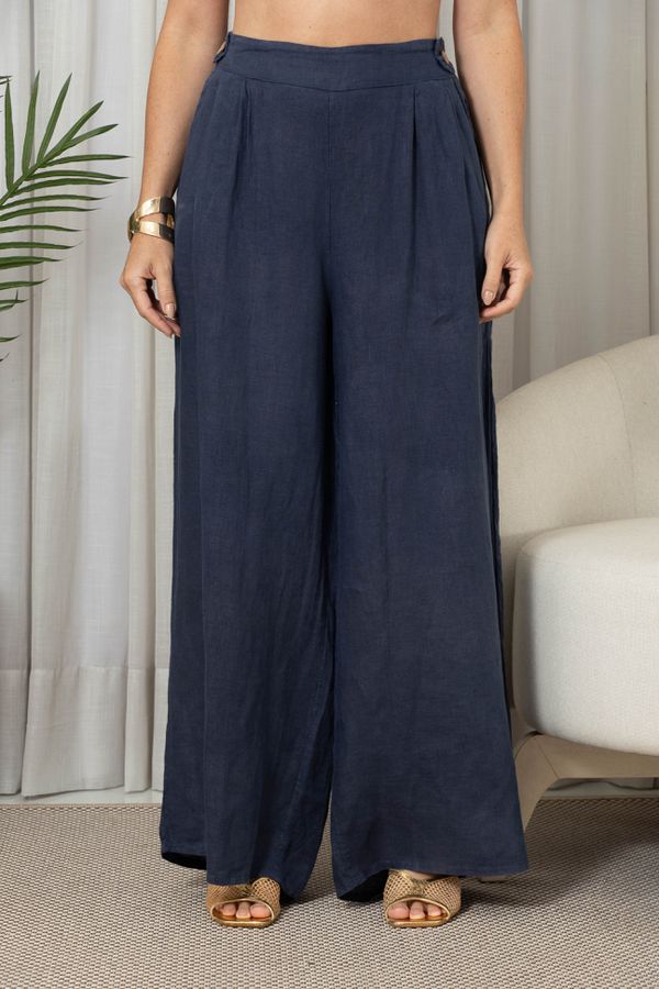 CALÇA DAPHNE MARINHO - Loja Linho Italiano