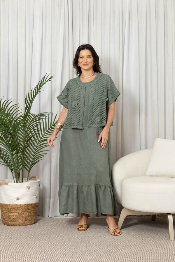 VESTIDO DELICATA MILITAR - Loja Linho Italiano