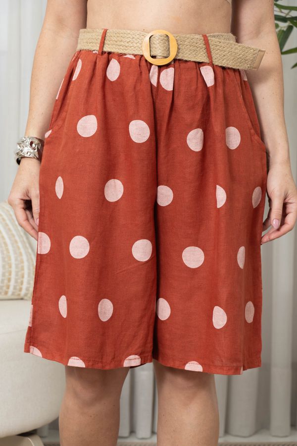 BERMUDA MADRI TELHA - Loja Linho Italiano