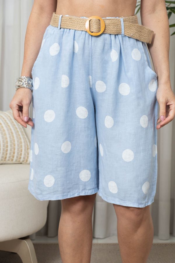 BERMUDA MADRI AZUL BEBE - Loja Linho Italiano