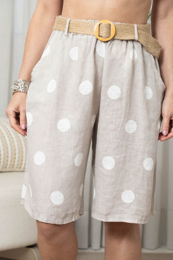 BERMUDA MADRI BEGE - Loja Linho Italiano