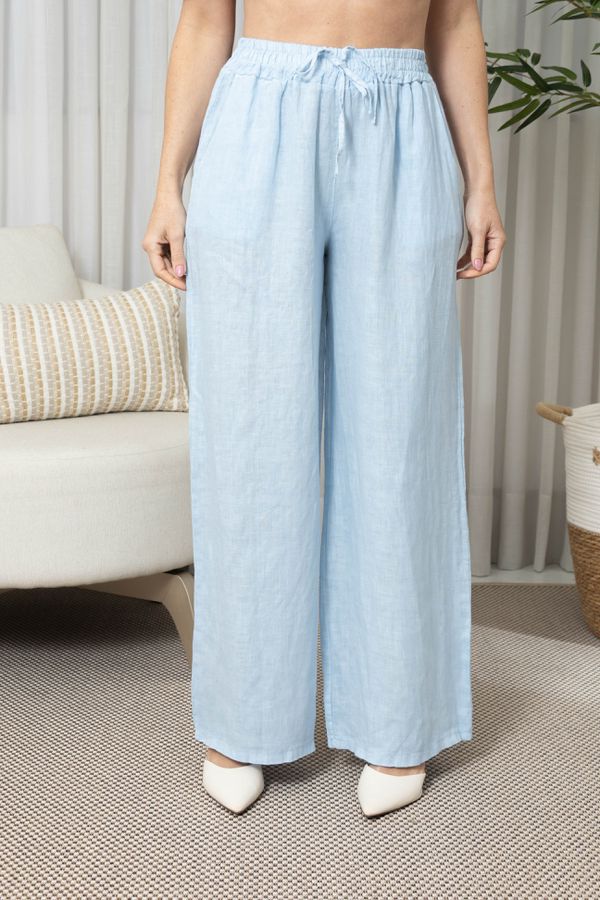 CALÇA MERIVA AZUL BEBE - Loja Linho Italiano