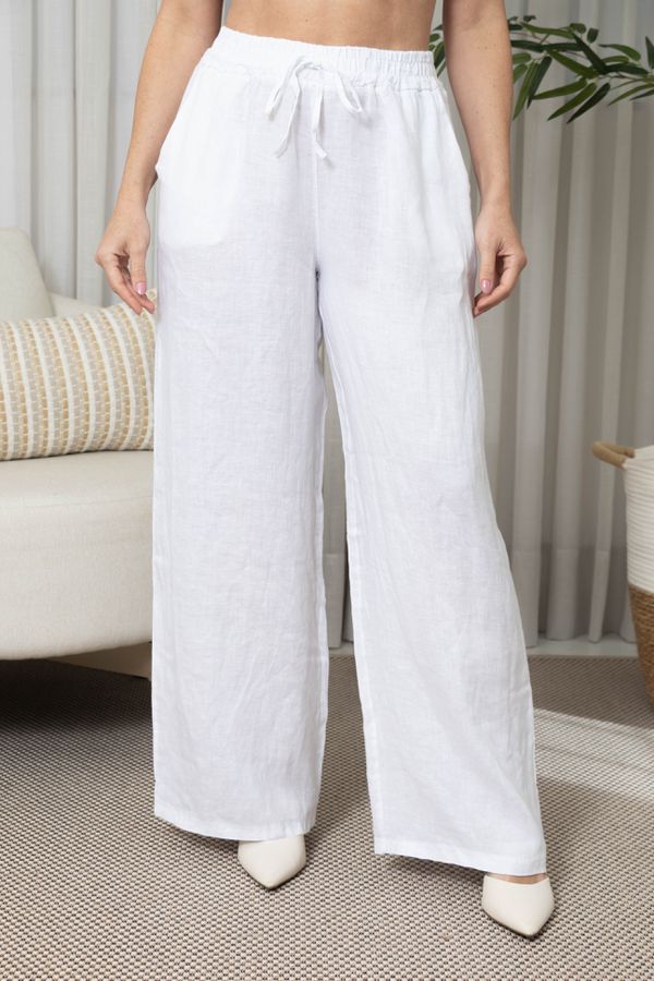 CALÇA MERIVA BRANCO - Loja Linho Italiano