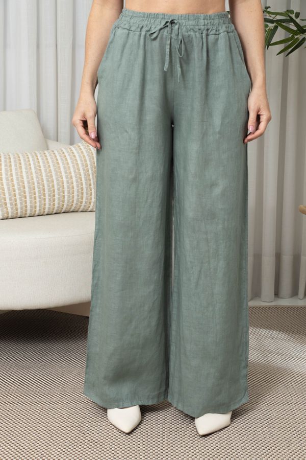 CALÇA MERIVA MENTA - Loja Linho Italiano