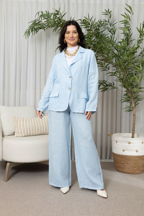 BLAZER TORINO AZUL BEBE - Loja Linho Italiano