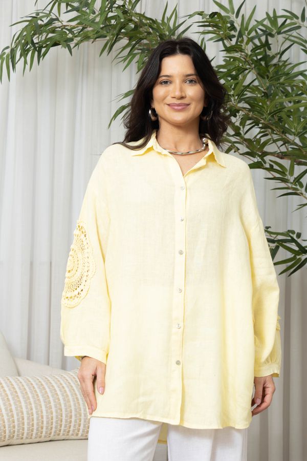 CAMISA CATANA MANTEIGA - Loja Linho Italiano