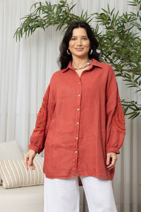 CAMISA CATANA TELHA - Loja Linho Italiano