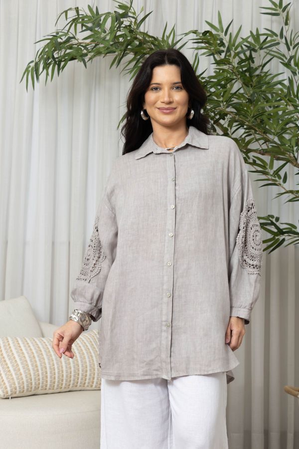 CAMISA CATANA CINZA - Loja Linho Italiano