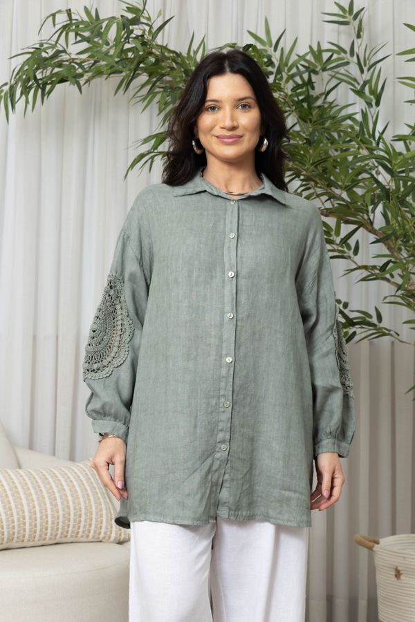 CAMISA CATANA MENTA - Loja Linho Italiano