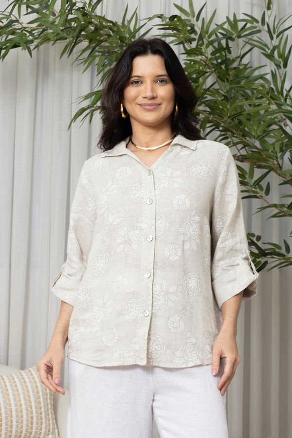 CAMISA POMEZIA BEGE - Loja Linho Italiano