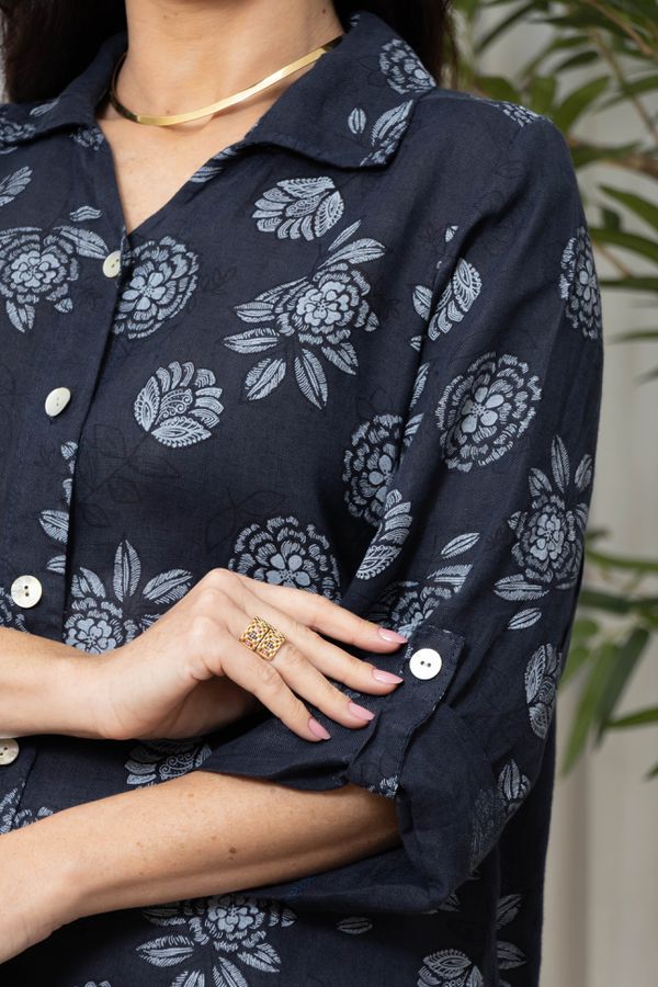 CAMISA POMEZIA MARINHO - Loja Linho Italiano