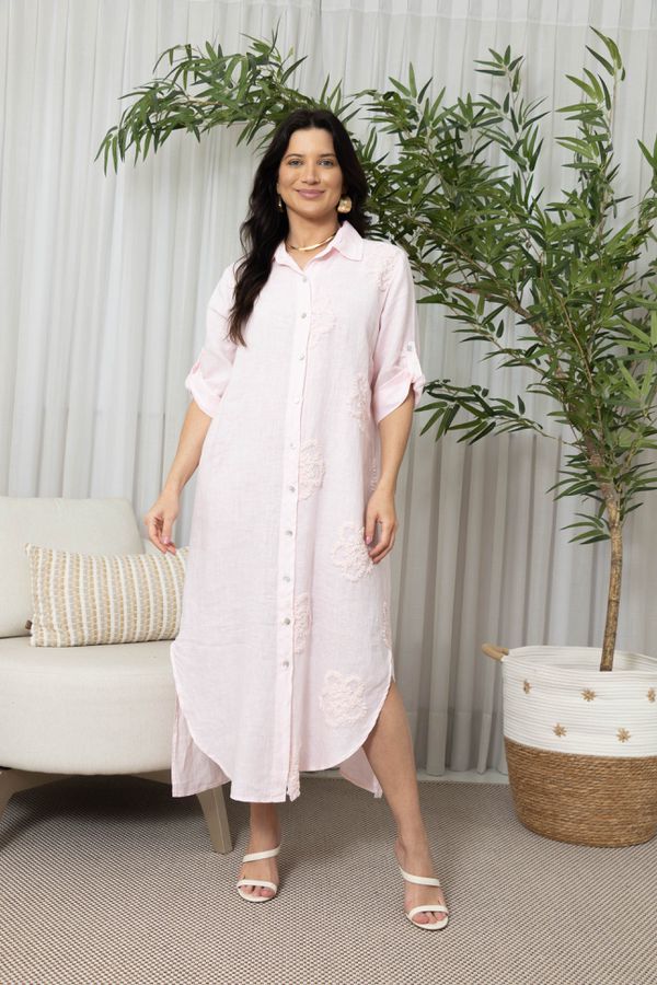 CHEMISE APRILIA ROSA BEBÊ - Loja Linho Italiano