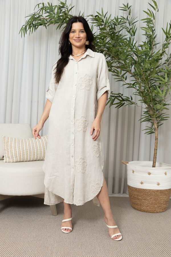 CHEMISE APRILIA BEGE - Loja Linho Italiano