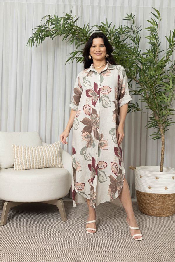 CHEMISE BARI BEGE - Loja Linho Italiano