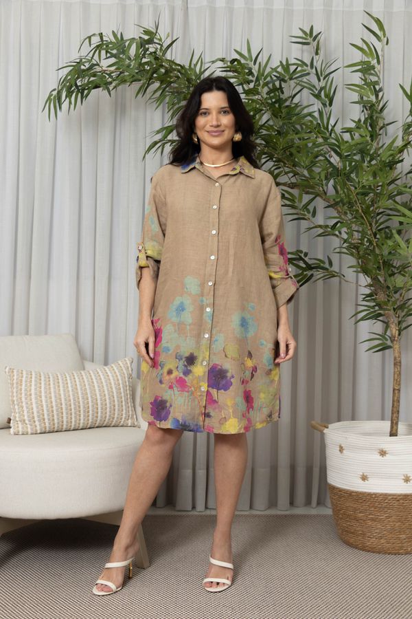 CHEMISE MODENA CARAMELO - Loja Linho Italiano