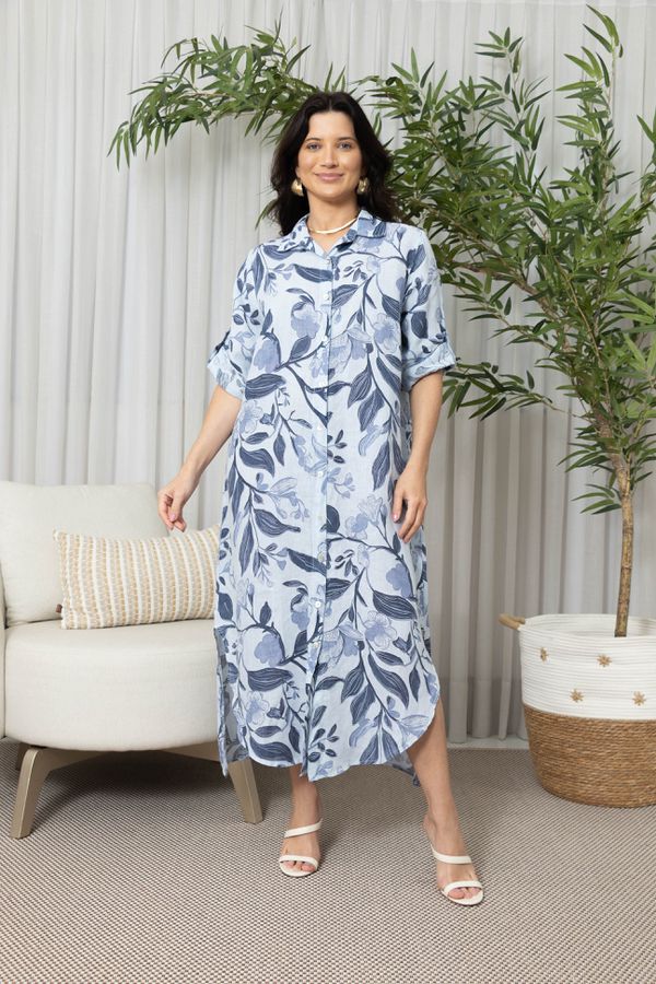 CHEMISE PALERMO AZUL BEBE - Loja Linho Italiano