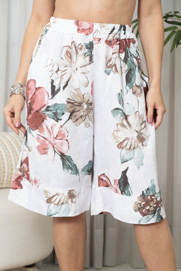 BERMUDA KAREN CJ BRANCO - Loja Linho Italiano