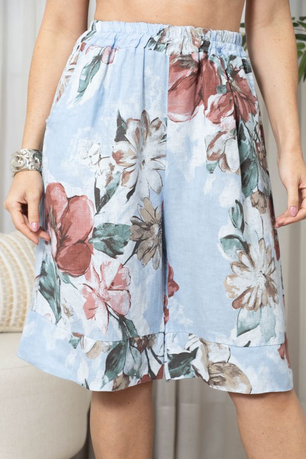 BERMUDA KAREN CJ AZUL BEBE - Loja Linho Italiano