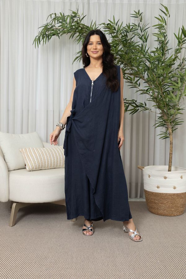 MACACÃO LUINI MARINHO - Loja Linho Italiano