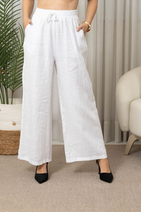 CALÇA ERIKA BRANCO - Loja Linho Italiano