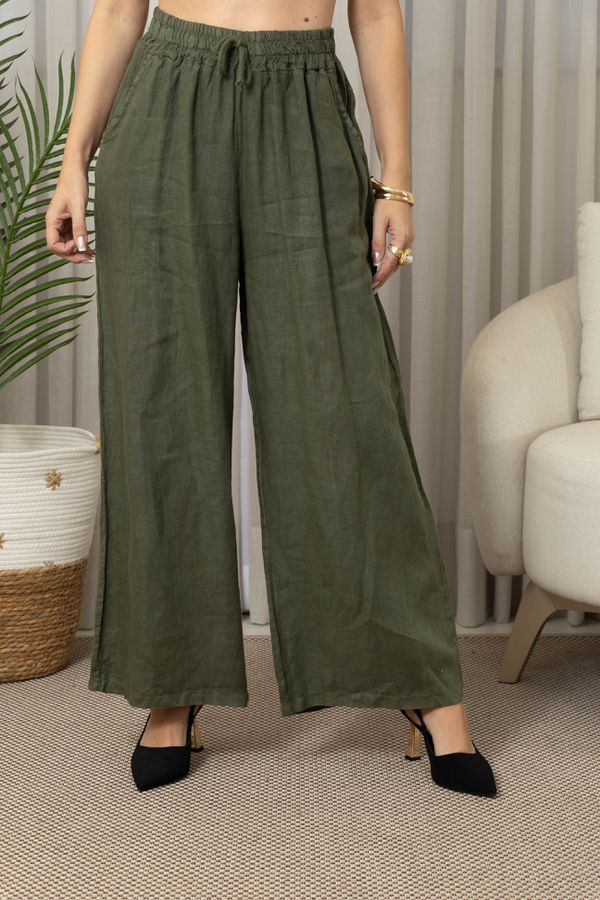 CALÇA ERIKA MILITAR - Loja Linho Italiano