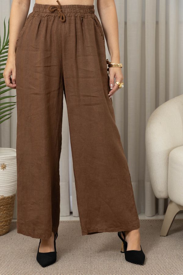 CALÇA ERIKA MARROM - Loja Linho Italiano